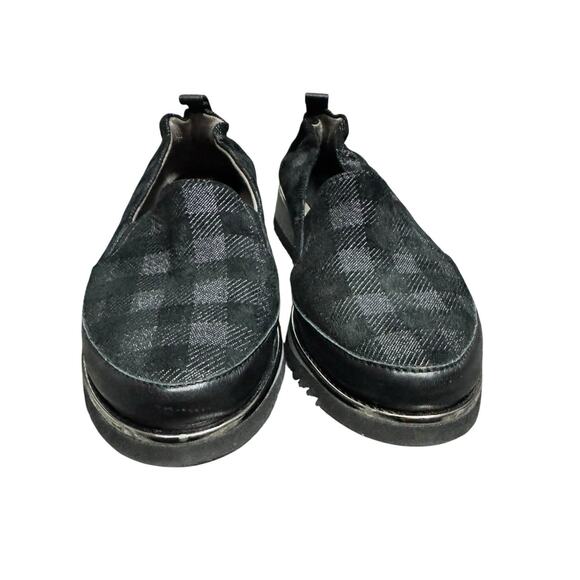 Ron White Naverina Tartan Slip-On Sneaker In Onyx Black Gray Womens US 7.5 Eu 38 - Picture 5 of 11
